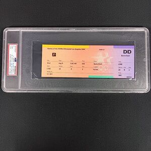 1984 Los Angeles Olympic Games Basketball Ticket PSA 9 URU/ AUS ITA/ GER